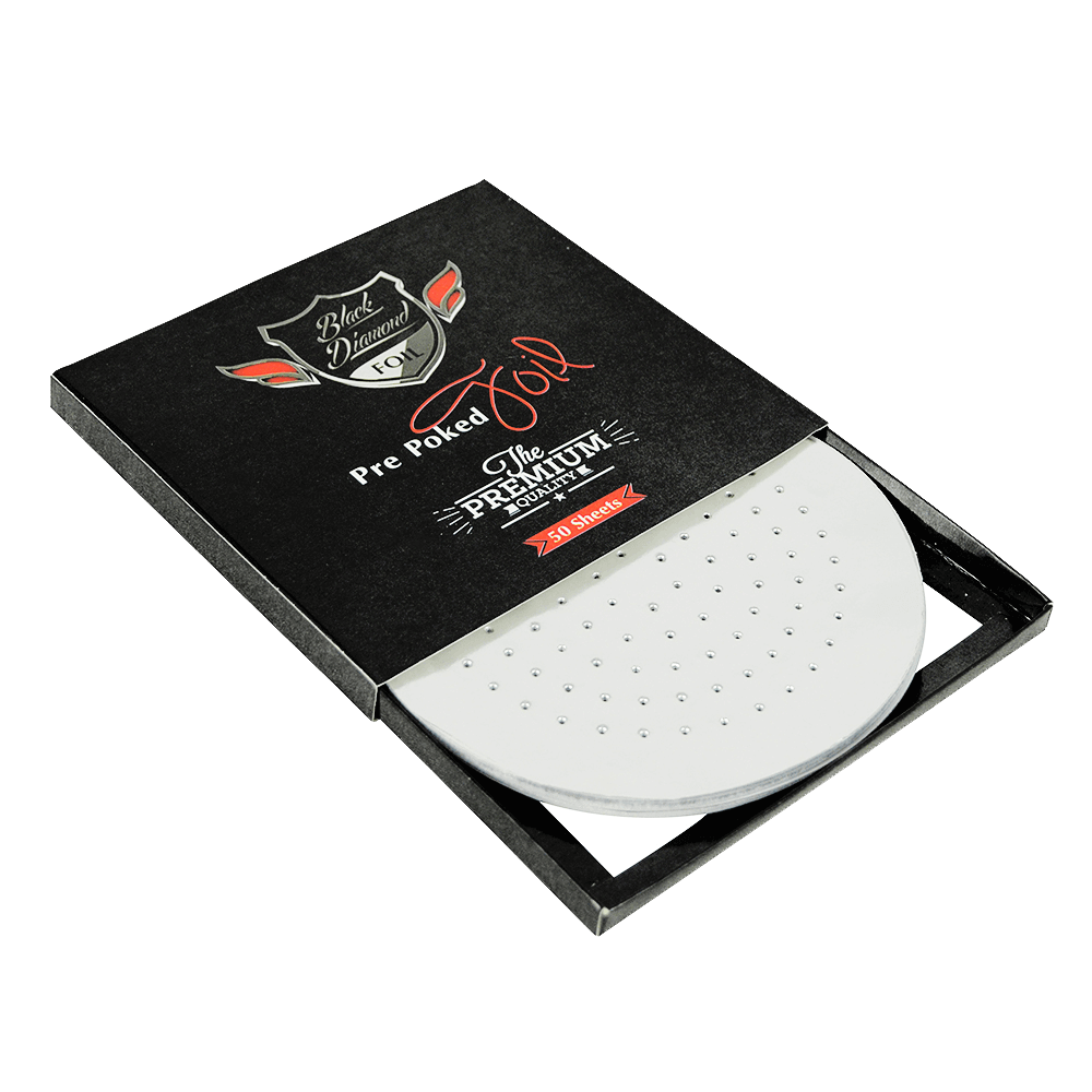 Black Diamond Pre - Poked Hookah Foil 50 Sheets - Lavoo