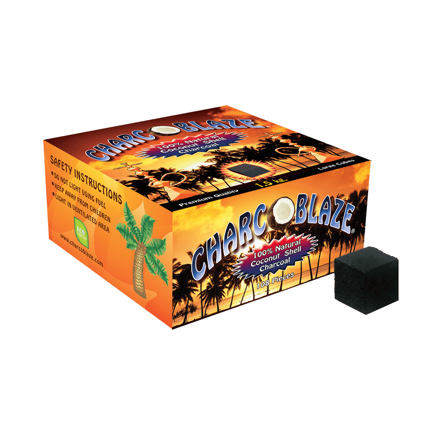 Charcoblaze Hookah Charcoal Cubes - 108pcs (1.5kg) - Lavoo