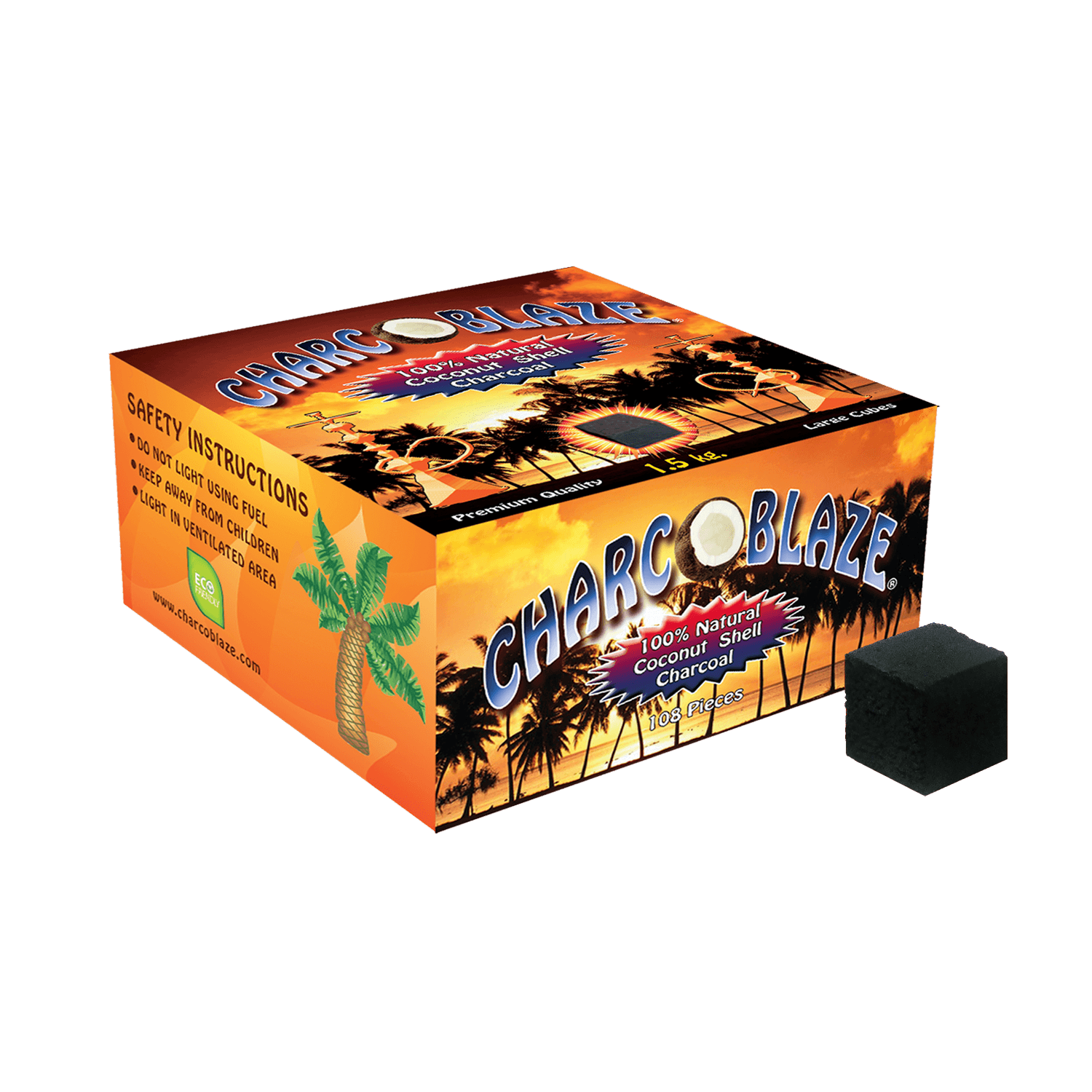 Charcoblaze Hookah Charcoal Cubes - 108pcs (1.5kg) - Lavoo