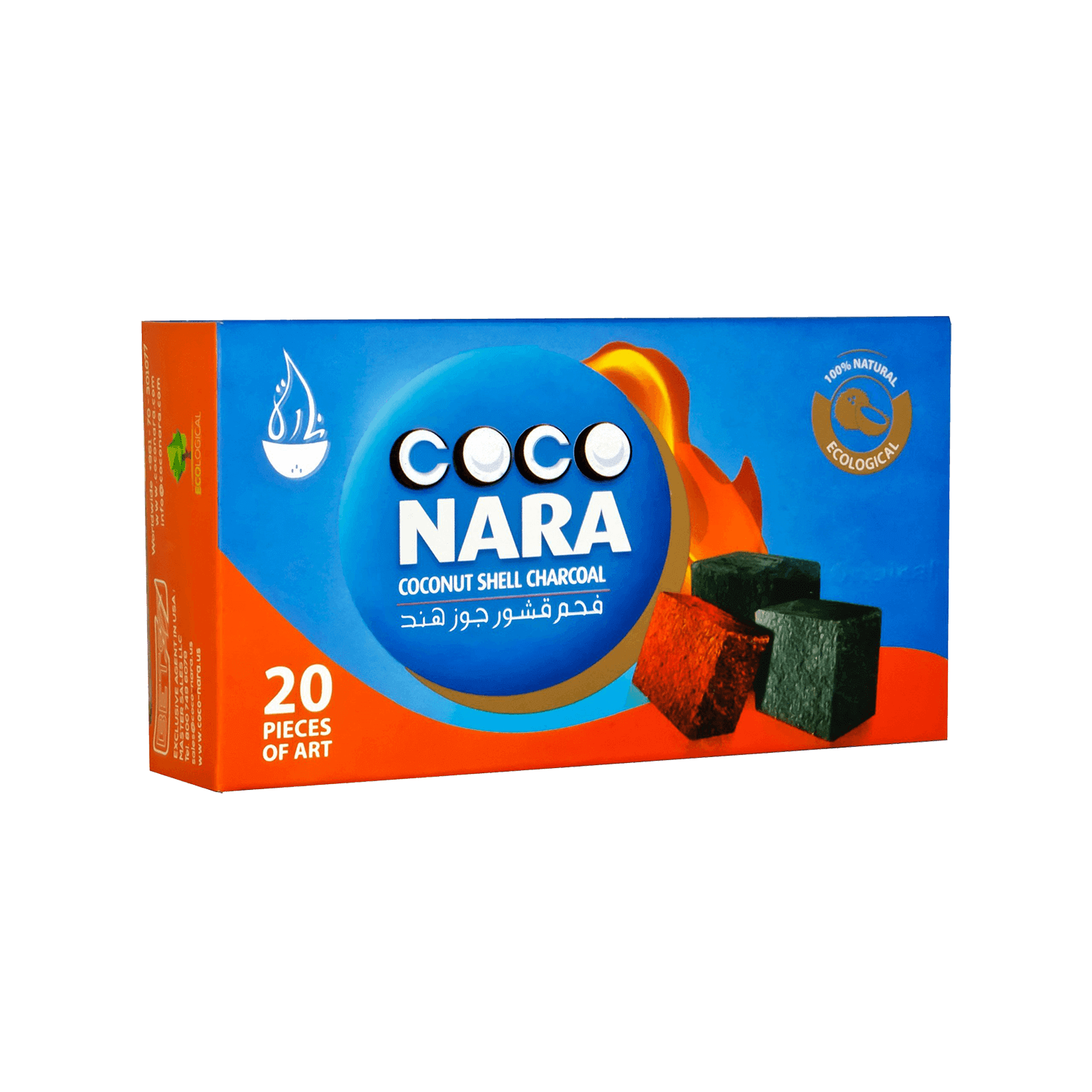 CocoNara Hookah Charcoal Flats 20pcs - Lavoo