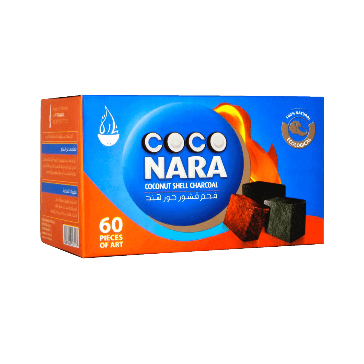 CocoNara Hookah Charcoal Flats 60pcs - Lavoo