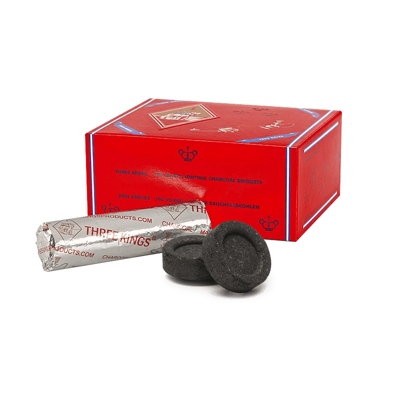 Three Kings Quick Light Hookah Charcoal 33mm Box 100pcs - Lavoo