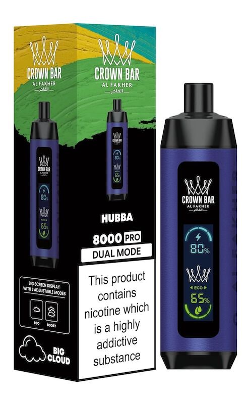 Al Fakher Crown Bar 8000 Puffs Vape - 0.5% Nicotine E-Hookah Al Fakher Crown Bar 8000 Puffs Vape - 0.5% Nicotine E-Hookah