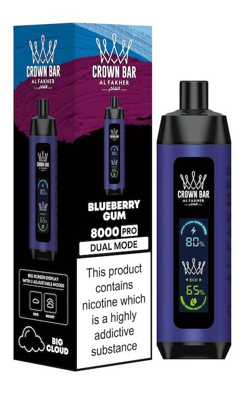 Al Fakher Crown Bar 8000 Puffs Vape - 0.5% Nicotine E-Hookah Al Fakher Crown Bar 8000 Puffs Vape - 0.5% Nicotine E-Hookah