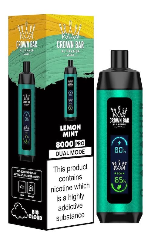 Al Fakher Crown Bar 8000 Puffs Vape - 0.5% Nicotine E-Hookah Al Fakher Crown Bar 8000 Puffs Vape - 0.5% Nicotine E-Hookah