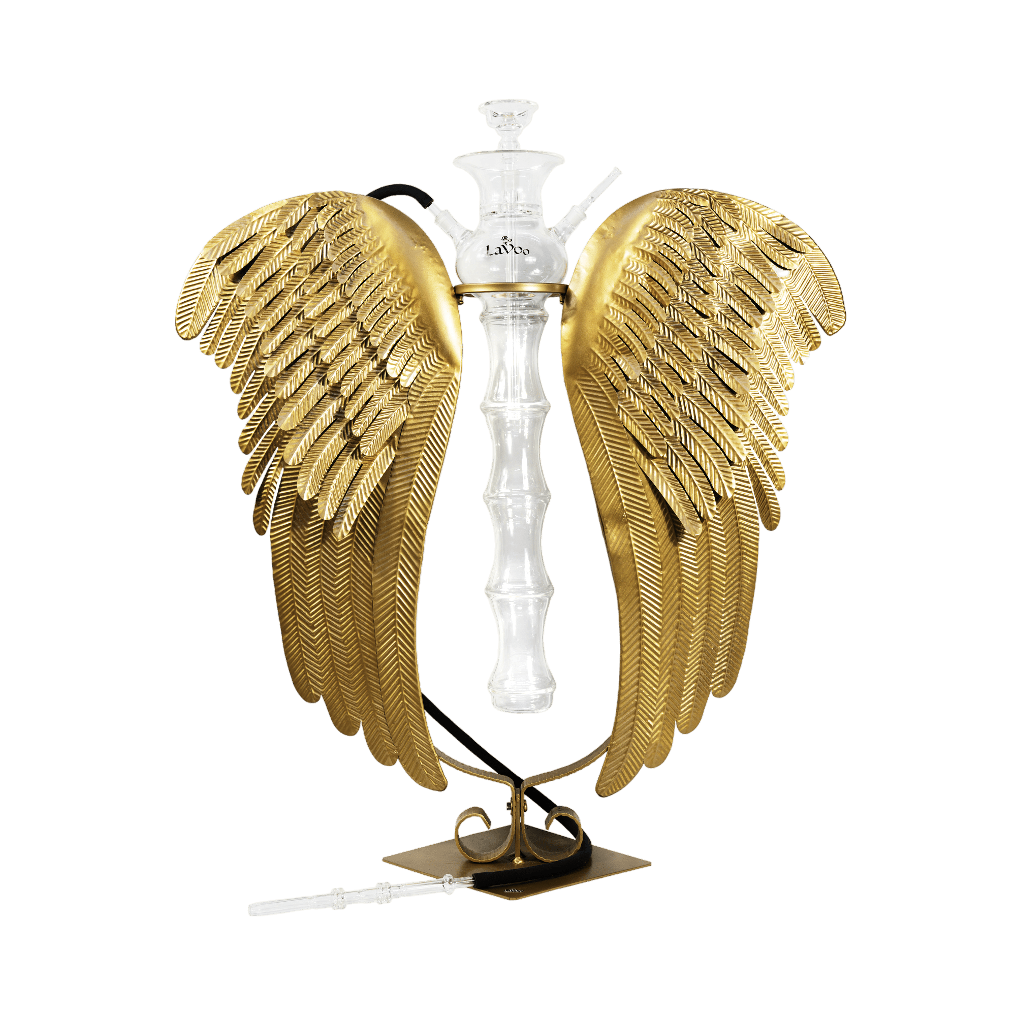 Lavoo ArchAngel Hookah with Handblown Glass and Rustic Wing Stand - Lavoo