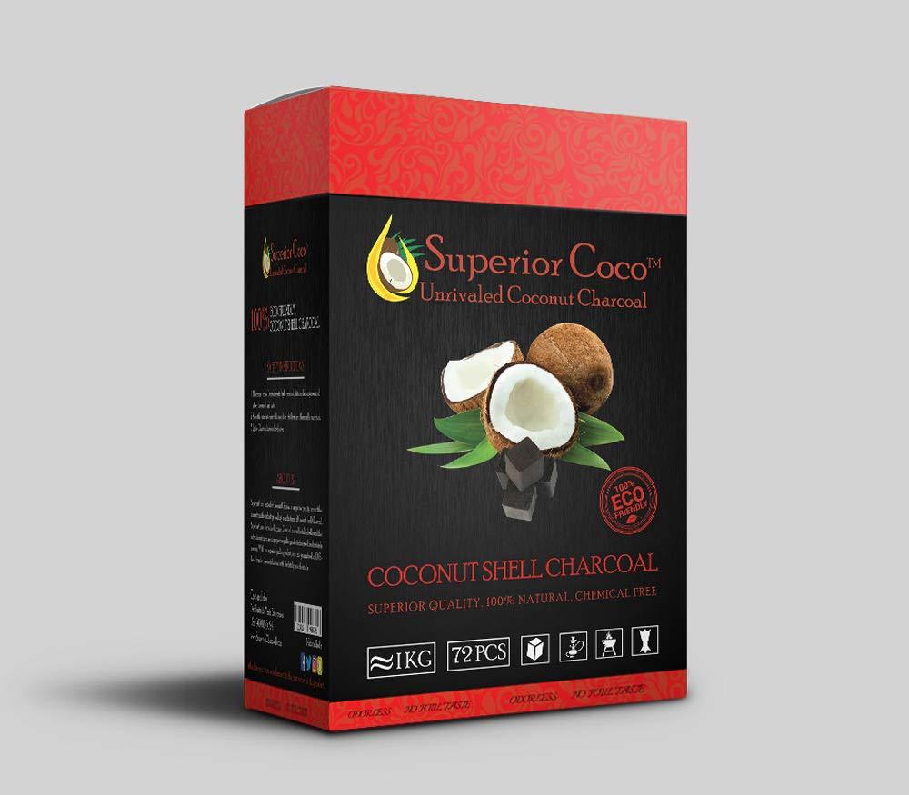 Superior Coco Coconut Hookah Charcoal Cubes 72pcs - Lavoo