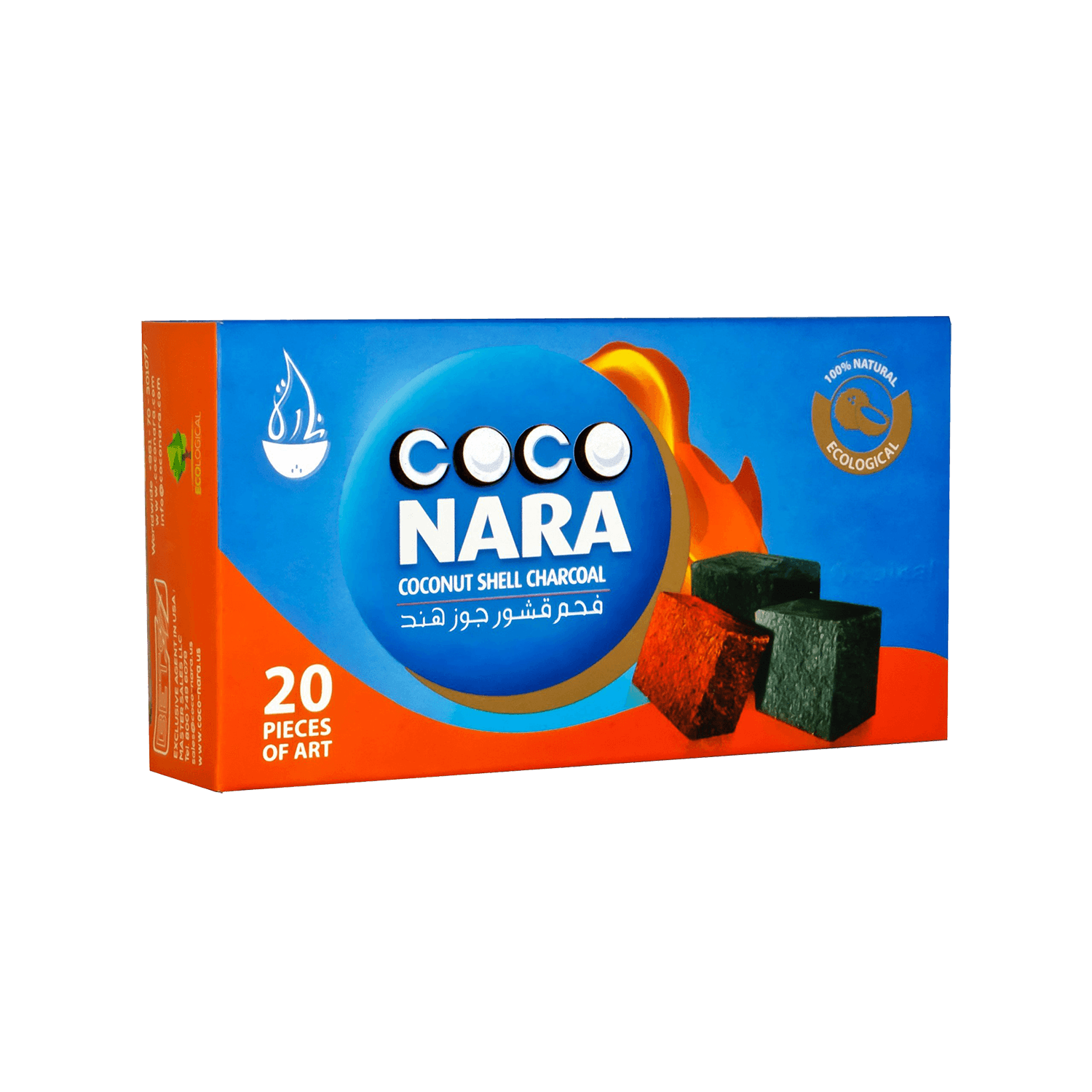 CocoNara Hookah Charcoal Flats 20pcs - Lavoo