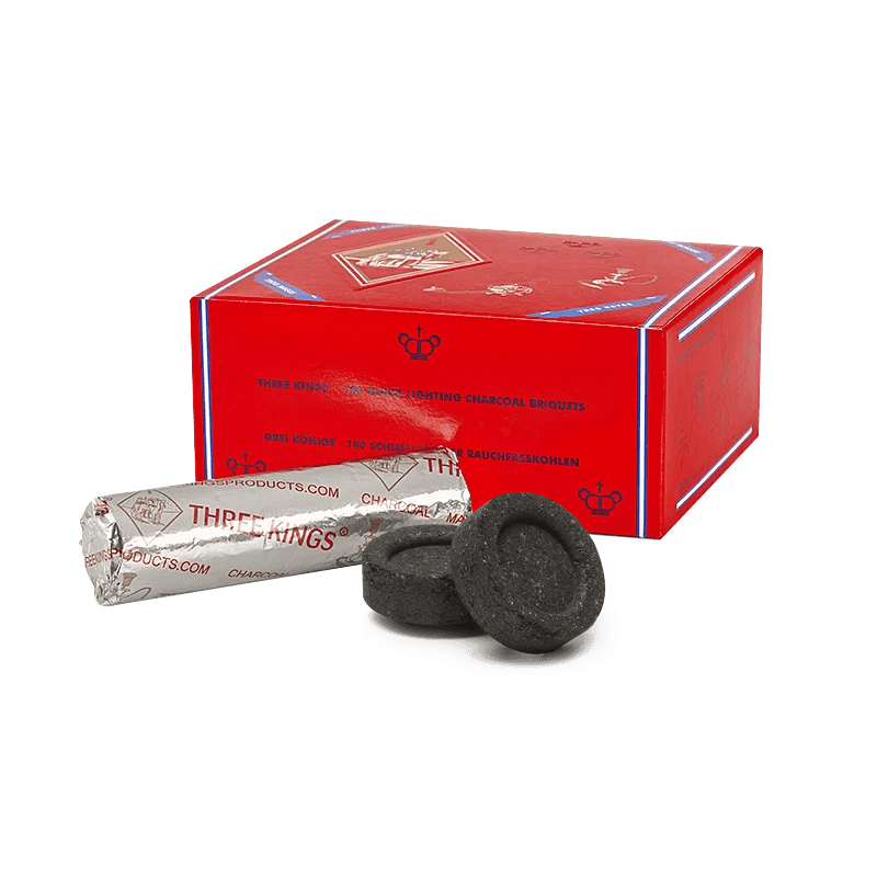 Three Kings Quick Light Hookah Charcoal 33mm Box 100pcs - Lavoo